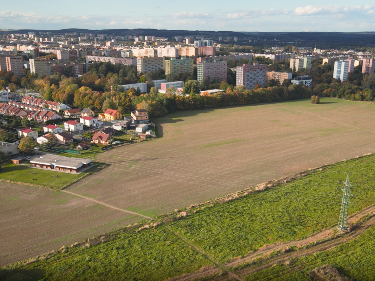 Lokalita Polská - Mongolská, letecký snímek, současný stav