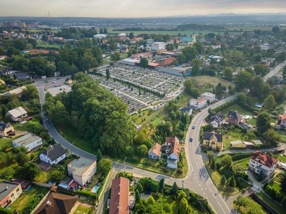 Pohled na lokalitu z dronu