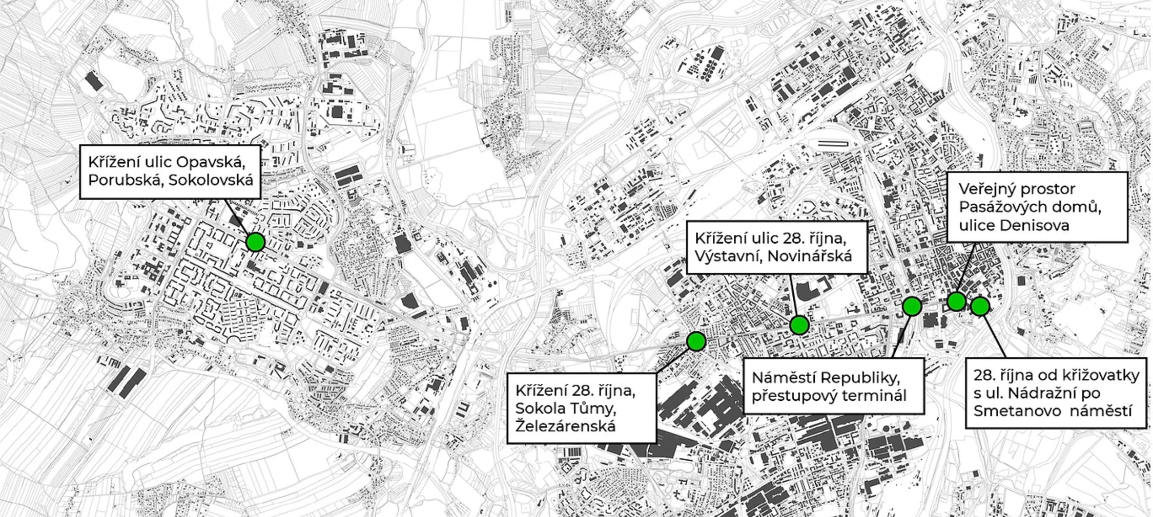 Veřejná prostranství městské třídy 28. října – Opavská 